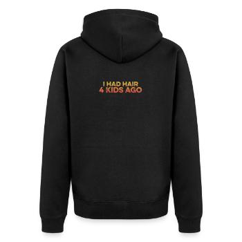I Had Hair 4 Kids Ago Funny Bald Guy Bald Head - Unisex Premium Organic Zip Hoodie - black - Back - Nico (187cm)