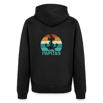 Herren Papitän Papa und Kapitän Lustiges - Veste à capuche bio Premium Unisexe - noir - Dos - Nico (187cm)