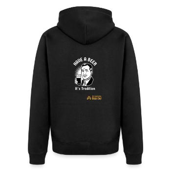 International Beer Day, Have A Beer! - Unisex Premium Organic Zip Hoodie - black - Back - Nico (187cm)