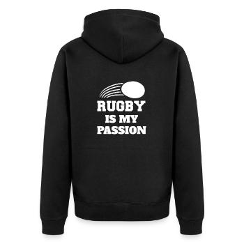 Rugby Rugby Coach Rugby Team Cadeau Joueur de Rugby - Veste à capuche bio Premium Unisexe - noir - Dos - Nico (187cm)