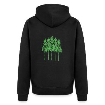 Wald Wälder Förster Jäger Geschenk - Unisex Premium Bio Zip Hoodie - Schwarz - Hinten - Nico (187cm)