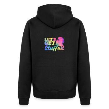 Fun Thanksgiving Dinner Turkey Holiday Let's - Unisex Premium Organic Zip Hoodie - black - Back - Nico (187cm)