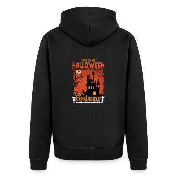 Happy Halloween Party Hexe Fledermaus Grusel Spuk - Unisex Premium Bio Zip Hoodie - Schwarz - Hinten - Nico (187cm)