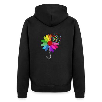 Autismus Kampf Aufklärung Autist Autisten Puzzle - Unisex Premium Bio Zip Hoodie - Schwarz - Hinten - Nico (187cm)