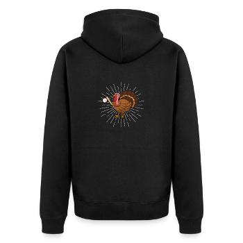Turkey Day Baseball Thanksgiving Sports Autumn Autumn - Unisex Premium Organic Zip Hoodie - black - Back - Nico (187cm)