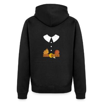 Pilger Kostüm Halloween Urlaub Lustig Thanksgiving - Unisex Premium Bio Zip Hoodie - Schwarz - Hinten - Nico (187cm)