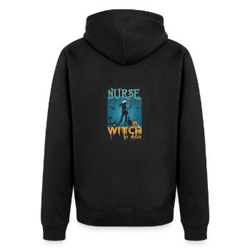 Happy Halloween Grusel Monster Spuk Horror Schreck - Unisex Premium Bio Zip Hoodie - Schwarz - Hinten - Nico (187cm)