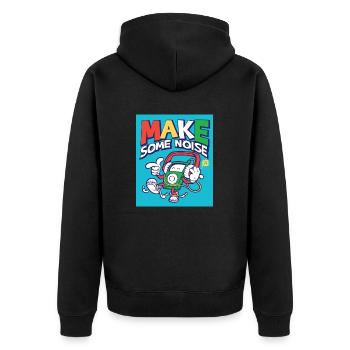 Make Some Nois - Unisex Premium Bio Zip Hoodie - Schwarz - Hinten - Nico (187cm)