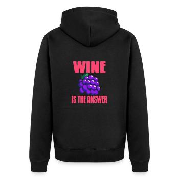 Wine Is The Answer - Unisex Premium Organic Zip Hoodie - black - Back - Nico (187cm)