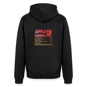 Apple Pie Nutritional Information Funny Thanksgiving - Unisex Premium Organic Zip Hoodie - black - Back - Nico (187cm)