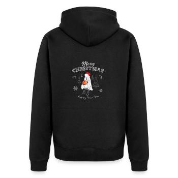 funny mery christmas and happy new year design boo - Veste à capuche bio Premium Unisexe - noir - Dos - Nico (187cm)
