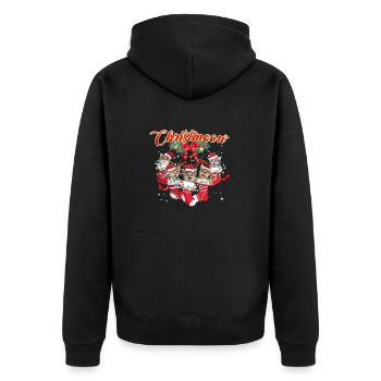 Joyeux Noël 2022 Cute Cat Faces Noël - Veste à capuche bio Premium Unisexe - noir - Dos - Nico (187cm)