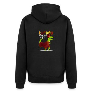 Dinosaure Thanksgiving Turquie Saurus Rex Pilgrim - Veste à capuche bio Premium Unisexe - noir - Dos - Nico (187cm)