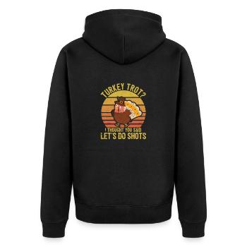 Drôle de Thanksgiving 5k Race Run Dinner Calories - Veste à capuche bio Premium Unisexe - noir - Dos - Nico (187cm)