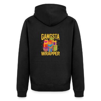 Lustige Weihnachten Urlaub Saison Verpackung - Unisex Premium Bio Zip Hoodie - Schwarz - Hinten - Nico (187cm)