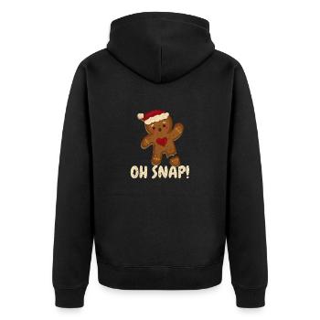 Oh Snap Gingerbread Man Cookie Jambe cassée - Veste à capuche bio Premium Unisexe - noir - Dos - Nico (187cm)