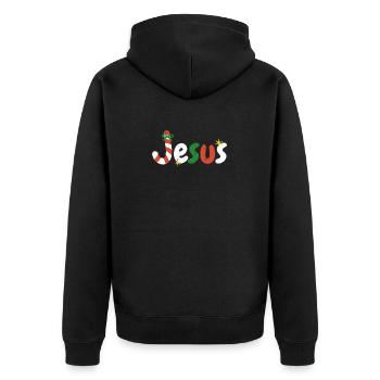 Jesus Candy Cane Drôle Noël aime Christian - Veste à capuche bio Premium Unisexe - noir - Dos - Nico (187cm)