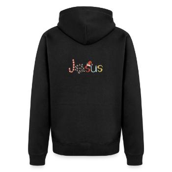 Jesus Candy Cane Drôle Noël aime Christian - Veste à capuche bio Premium Unisexe - noir - Dos - Nico (187cm)
