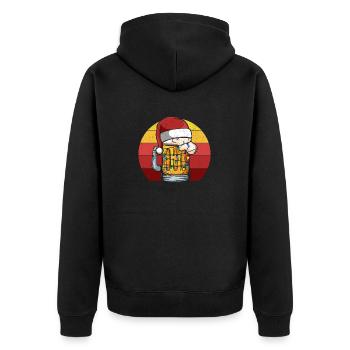 Tasse de bière de Noël Noël Cap Noël - Veste à capuche bio Premium Unisexe - noir - Dos - Nico (187cm)