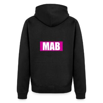 Marienberg MAB mab Glück auf Erzgebirge Erz - Unisex Premium Bio Zip Hoodie - Schwarz - Hinten - Nico (187cm)