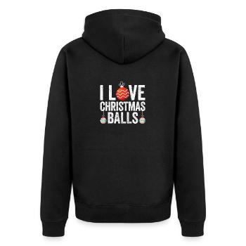 I love Christmas balls Funny Christmas - Unisex Premium Organic Zip Hoodie - black - Back - Nico (187cm)