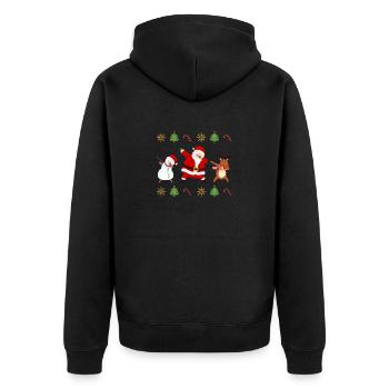 Dabbing Santa Claus Friends Xmas Pyjamas Dab - Unisex Premium Organic Zip Hoodie - black - Back - Nico (187cm)