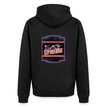 citation drôle glitch bday gamer drôle amusant - Veste à capuche bio Premium Unisexe - noir - Dos - Nico (187cm)
