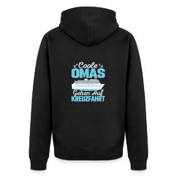 Coole Omas gehen auf Kreuzfahrt Schiff Großmutter - Unisex Premium Bio Zip Hoodie - Schwarz - Hinten - Nico (187cm)