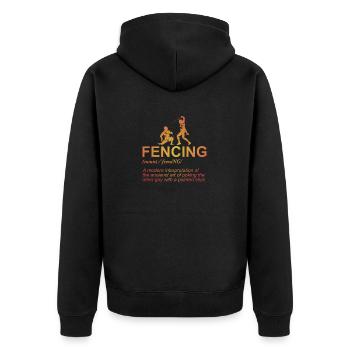 Funny Fencing Definition Sports Fencer Fencing - Unisex Premium Organic Zip Hoodie - black - Back - Nico (187cm)