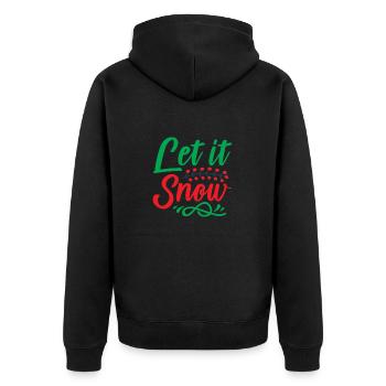Let it snow - Weihnachtshumor - Unisex Premium Bio Zip Hoodie - Schwarz - Hinten - Nico (187cm)
