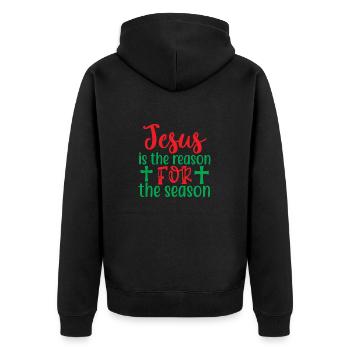 Jesus is the reason for the season - humour noël - Veste à capuche bio Premium Unisexe - noir - Dos - Nico (187cm)