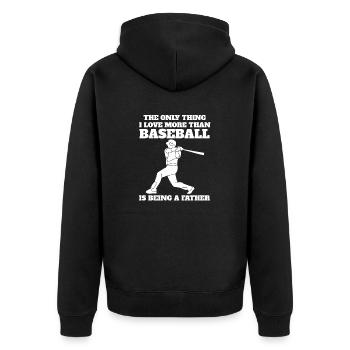 Baseball Dad Baseballspiel Baseballliebhaber Vater - Unisex Premium Bio Zip Hoodie - Schwarz - Hinten - Nico (187cm)