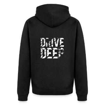 Tiefergelegt Tuning Auto - Unisex Premium Bio Zip Hoodie - Schwarz - Hinten - Nico (187cm)