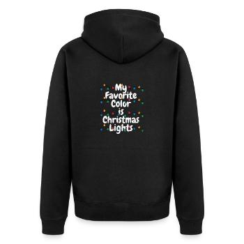 Ma couleur préférée est Noël Lumières de Noël - Veste à capuche bio Premium Unisexe - noir - Dos - Nico (187cm)