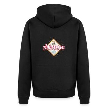 Antwerpen in Flandern Belgien Retro Europa Vintage - Unisex Premium Bio Zip Hoodie - Schwarz - Hinten - Nico (187cm)