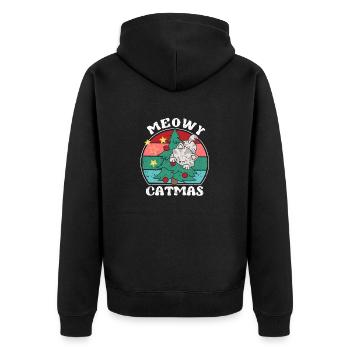 Drôle de chat Miaou Pyjama de Noël Chats Noël - Veste à capuche bio Premium Unisexe - noir - Dos - Nico (187cm)
