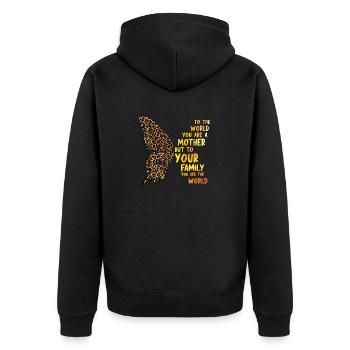 Stolze Mama Mutter Mami Lebensaufgabe Kinder Kind - Unisex Premium Bio Zip Hoodie - Schwarz - Hinten - Nico (187cm)