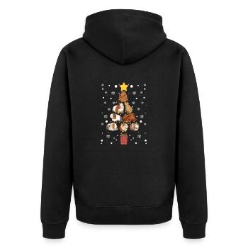 Arbre Cochon d’Inde Amoureux des animaux de Noël - Veste à capuche bio Premium Unisexe - noir - Dos - Nico (187cm)
