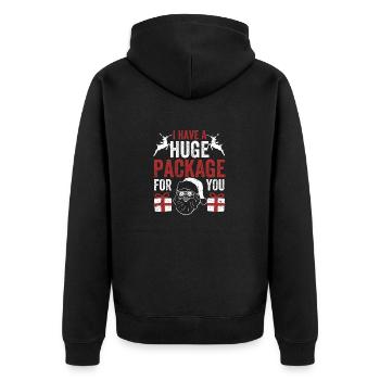 J’ai un énorme paquet pour vous drôle - Veste à capuche bio Premium Unisexe - noir - Dos - Nico (187cm)