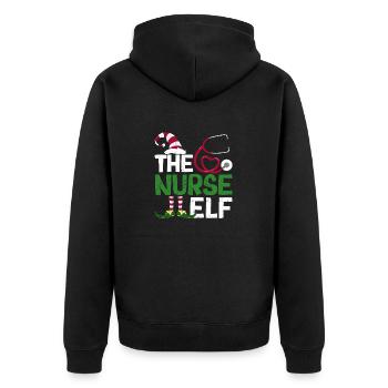 Drôle de groupe de pyjama familial assorti Noël - Veste à capuche bio Premium Unisexe - noir - Dos - Nico (187cm)