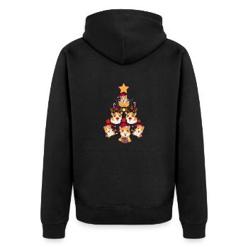 Arbre Cochon d’Inde Amoureux des animaux de Noël - Veste à capuche bio Premium Unisexe - noir - Dos - Nico (187cm)