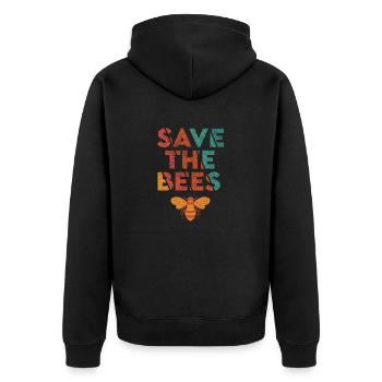 Protects bees Animal welfare Environmental protection Climate - Unisex Premium Organic Zip Hoodie - black - Back - Nico (187cm)