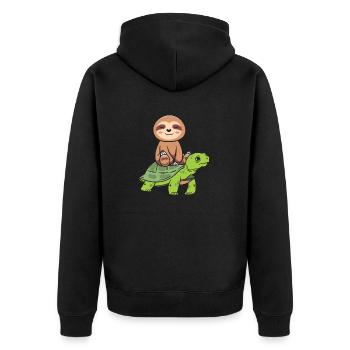 Drôle de tortue de mer Tortue de mer Eau de mer - Veste à capuche bio Premium Unisexe - noir - Dos - Nico (187cm)