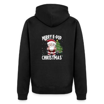Frohe Weihnachten Oppa Santa K-Pop Idol - Unisex Premium Bio Zip Hoodie - Schwarz - Hinten - Nico (187cm)