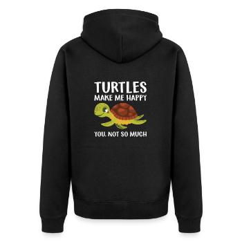 Drôle de tortue de mer Tortue de mer Eau de mer - Veste à capuche bio Premium Unisexe - noir - Dos - Nico (187cm)