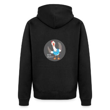 Dein Ernst? - Unisex Premium Bio Zip Hoodie - Schwarz - Hinten - Nico (187cm)