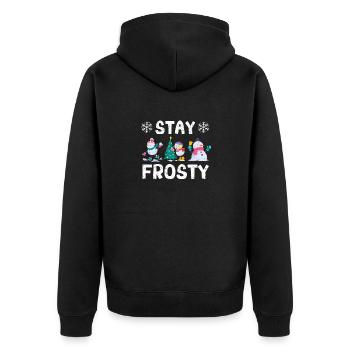 Funny Christmas Pajama Cool Snowman Xmas - Unisex Premium Organic Zip Hoodie - black - Back - Nico (187cm)