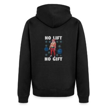 Christmas Pyjamas Workout Gym Santa Claus No - Unisex Premium Organic Zip Hoodie - black - Back - Nico (187cm)