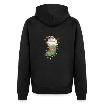Hamster Pyjama de Noël Chaussettes Père Noël - Veste à capuche bio Premium Unisexe - noir - Dos - Nico (187cm)