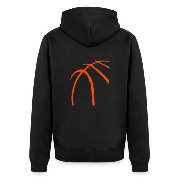 Basketball Orange - Unisex Premium Bio Zip Hoodie - Schwarz - Hinten - Nico (187cm)